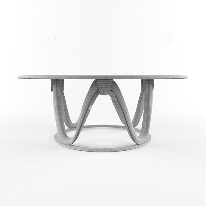 Sleek Round Coffee Table 3D model image 3