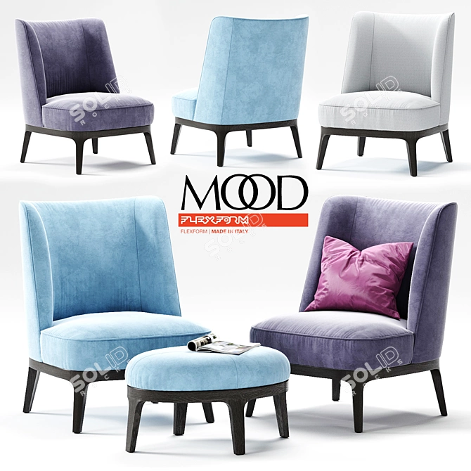 FLEXFORM Dragonfly Armchair: Modern Elegance for Your Space 3D model image 1