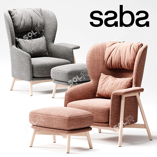 Saba Italia KEPI Armchair: Comfort and Style Combined 3D model image 1