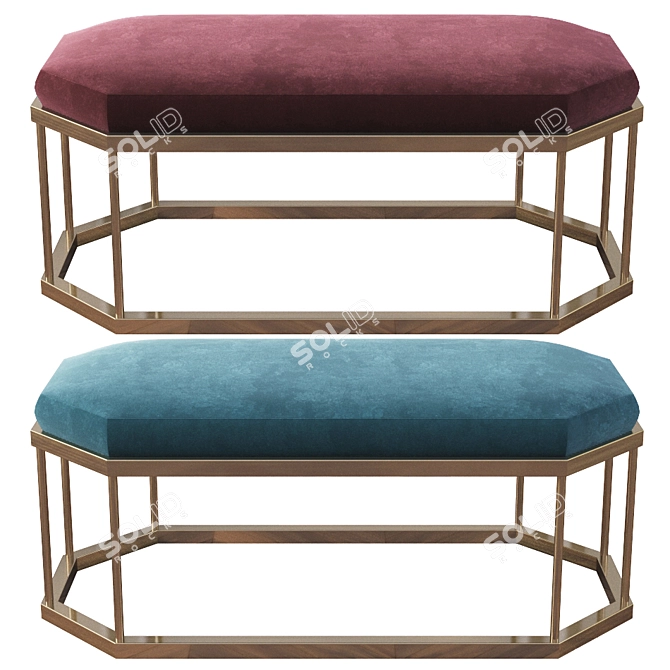 Versatile Geo Ottoman: Stylish and Functional 3D model image 1