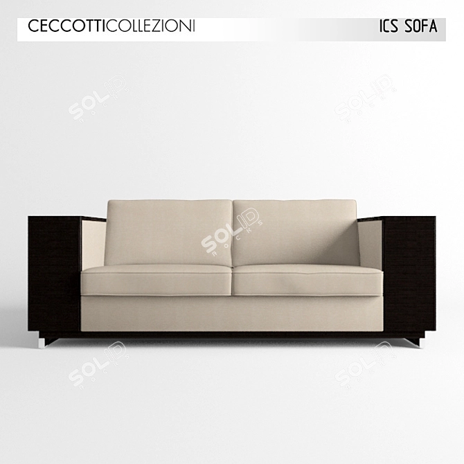 Elegant Ceccotti ICS Sofa 3D model image 1