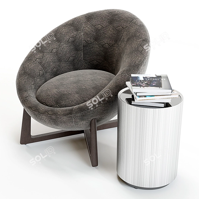 Baker Pod Lounge Chair Set: Sleek Modern Design 3D model image 3