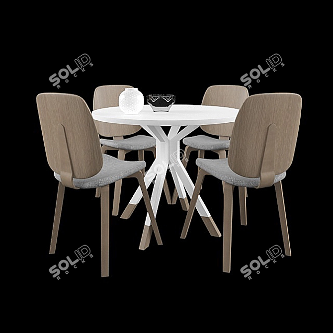 Modern Boconcept Table and Chair 3D model image 2