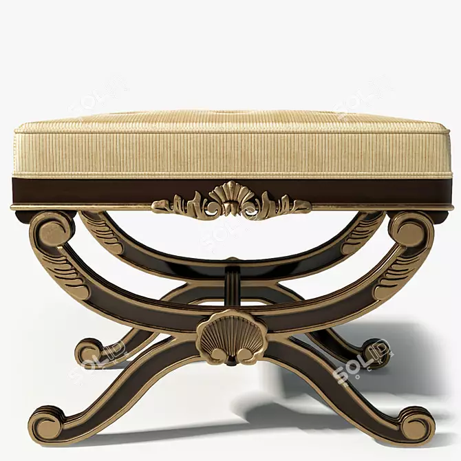 Elegant French Footstool by Century Furniture 3D model image 1