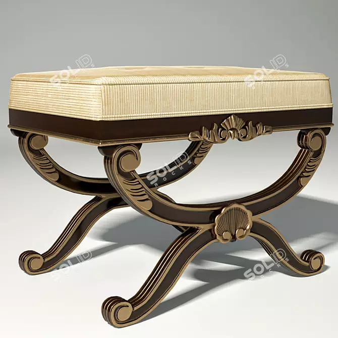 Elegant French Footstool by Century Furniture 3D model image 2