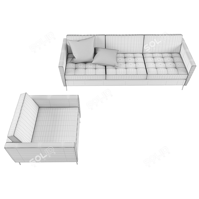 Osaka Modern Sofa & Armchair 3D model image 2