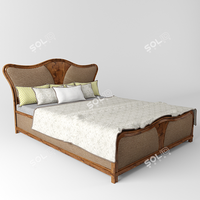 Elegant Dream Bed 3D model image 2