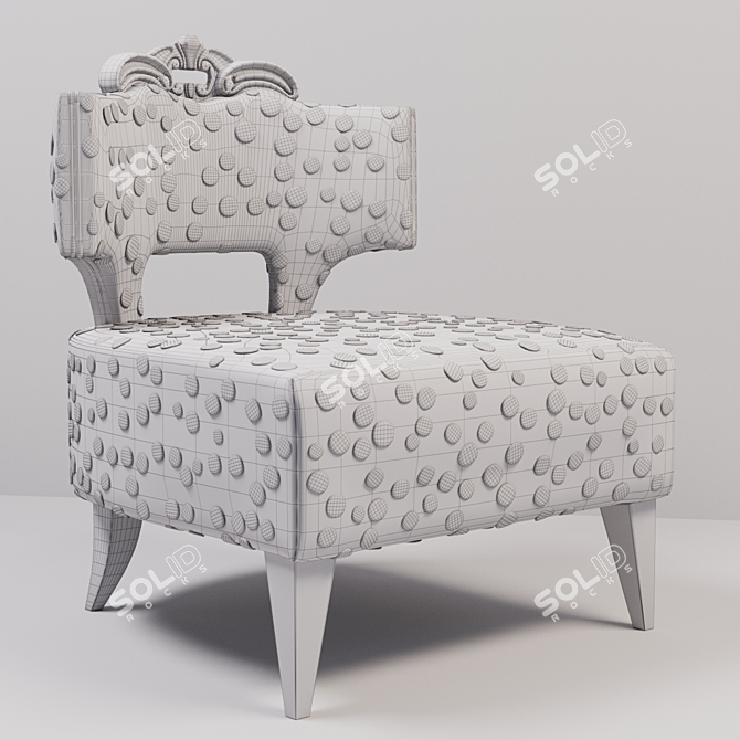 Elegant Rosy Art Deco Armchair 3D model image 3