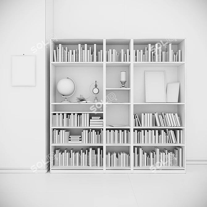 Elegant Classic Bookshelf: Enhance Your Interiors 3D model image 3