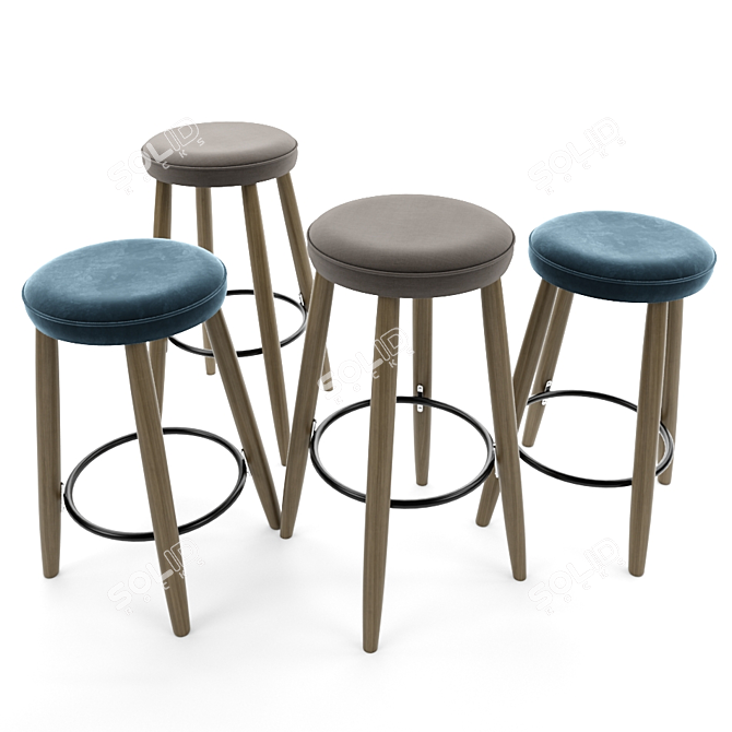 Nordic Elegance: CH56 Bar Stool & Counter Stool 3D model image 2