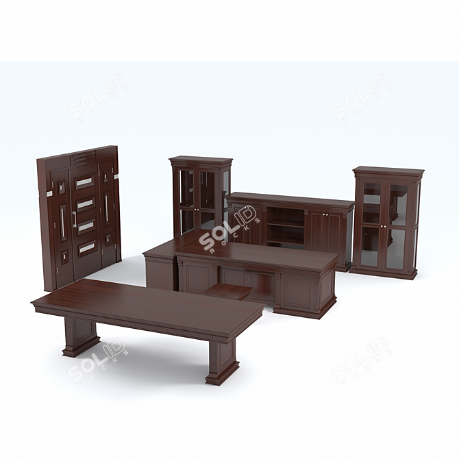 Elegant Executive Office Furniture 3D model image 1