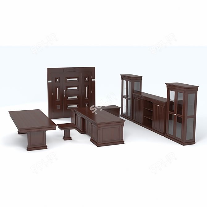 Elegant Executive Office Furniture 3D model image 2