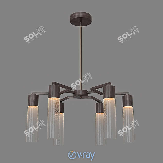 Elegant Raindrop Chandelier 3D model image 1