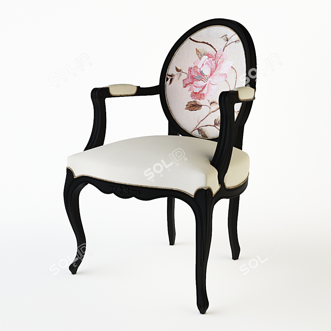 Elegant Montigny M111 Chair 3D model image 1