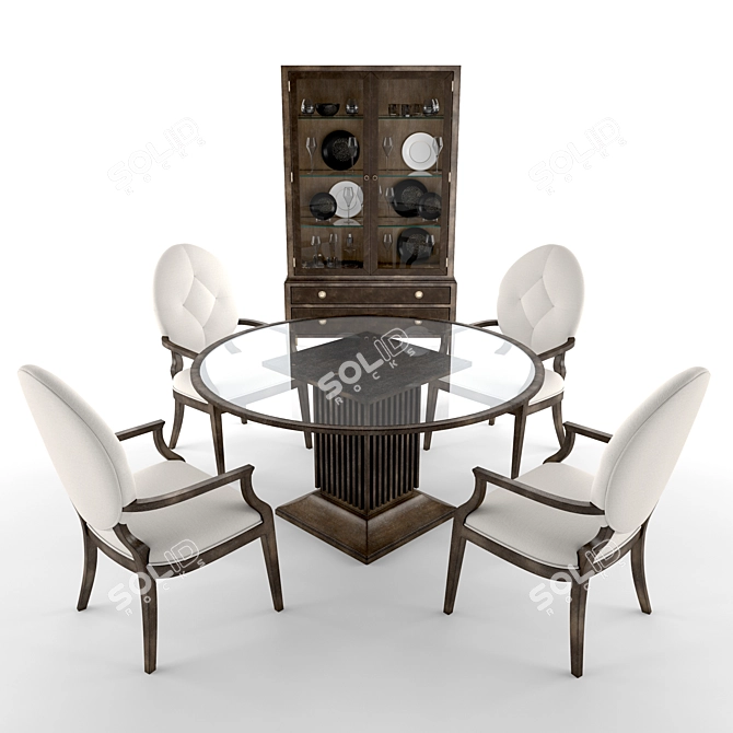 Elegant Clarendon Dining Set 3D model image 1