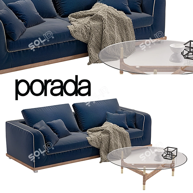 Elegant Porada Kirk Living Set 3D model image 1