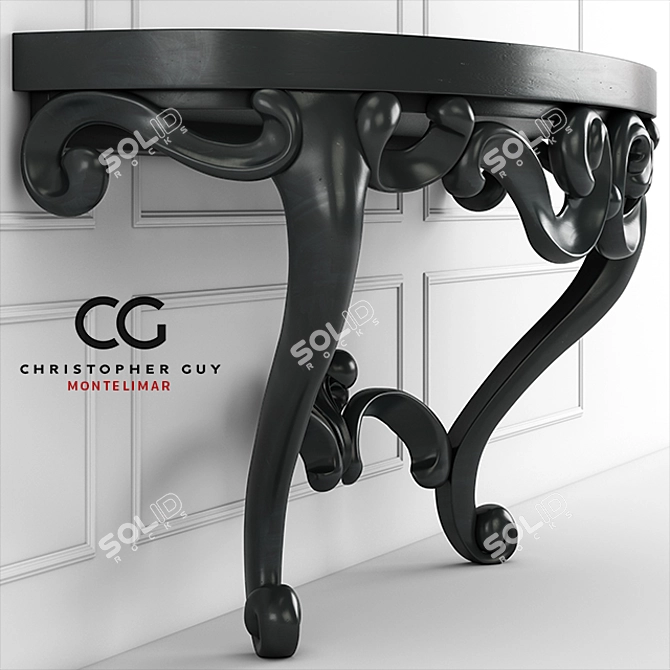 Elegant Scrolls Console Table 3D model image 3