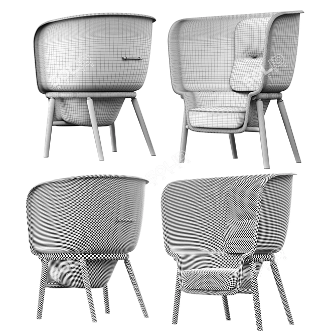 Contemporary Comfort: DeVorm Pod Chair 3D model image 3