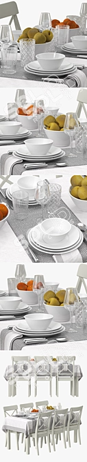 Stylish Ikea Dining Table Set 3D model image 2