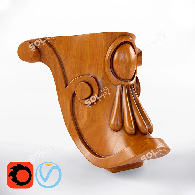 Handcrafted Carved Leg: Exquisite Woodwork 3D model image 1