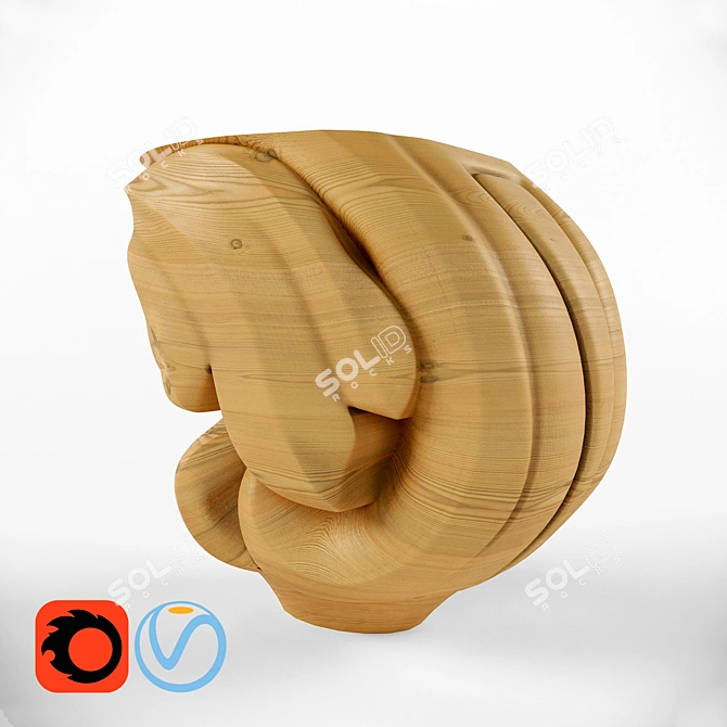 Title: Artisan Carved Leg 3D model image 1