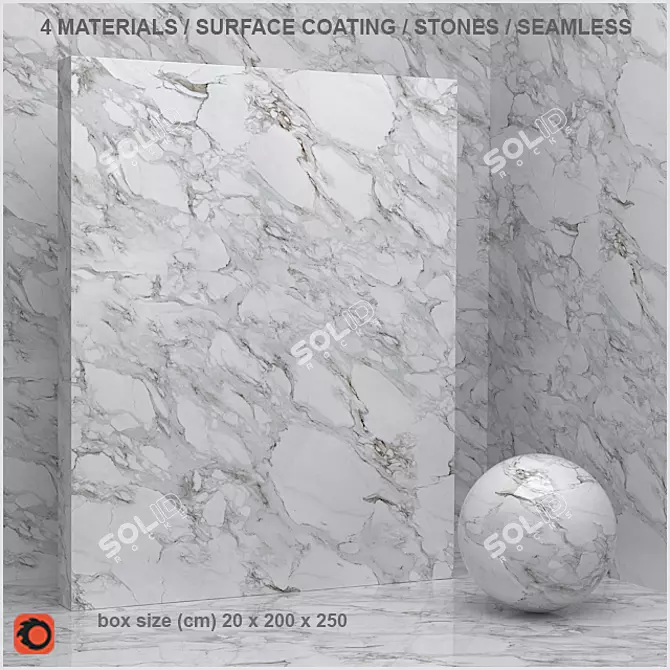 Title: Seamless Stone Coating Materials (4 Varieties) 3D model image 1