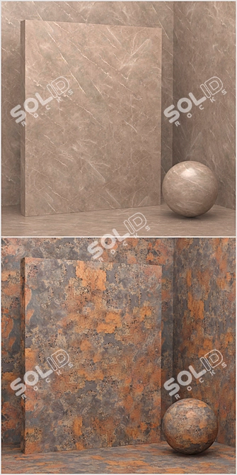 Title: Seamless Stone Coating Materials (4 Varieties) 3D model image 3