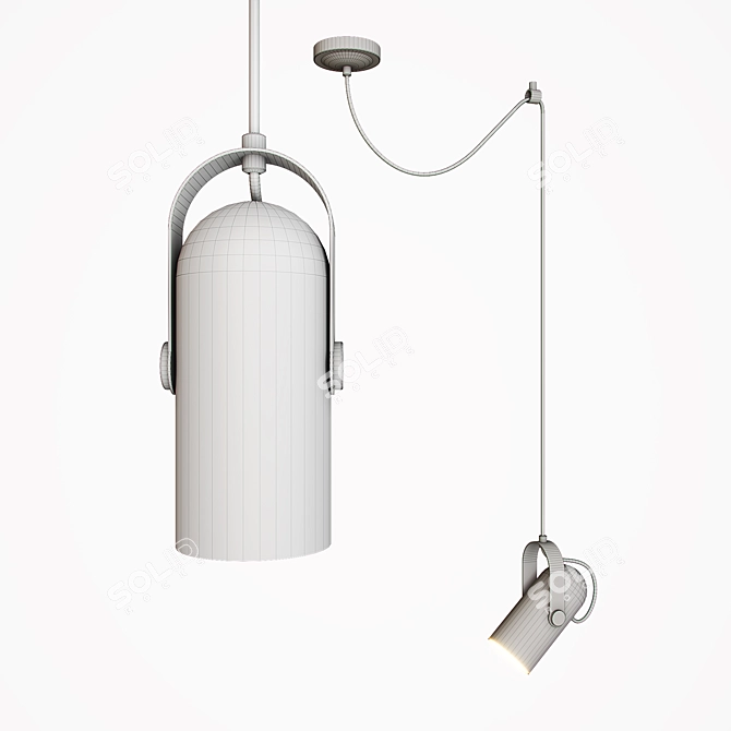 Elegant Ampolla Pendant Light 3D model image 2