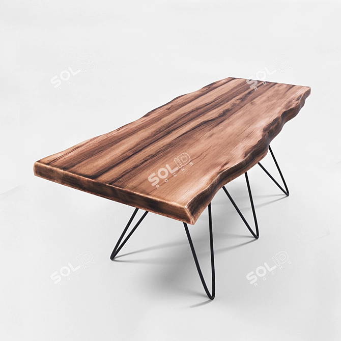 Solid Wood Dining Table - 900x2300x800mm 3D model image 1