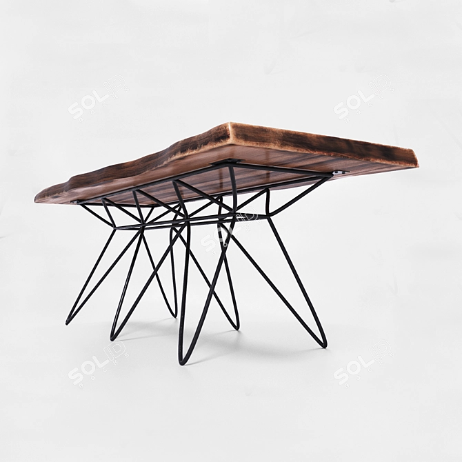 Solid Wood Dining Table - 900x2300x800mm 3D model image 3