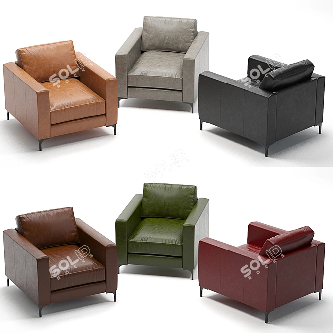 Pottery Barn Jake Armchair: Stylish and Comfortable 3D model image 2