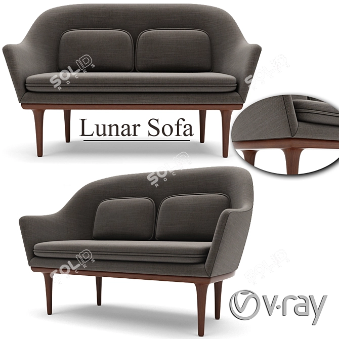 Modern Lunar Sofa: Contemporary Design, Effortless Comfort 3D model image 1