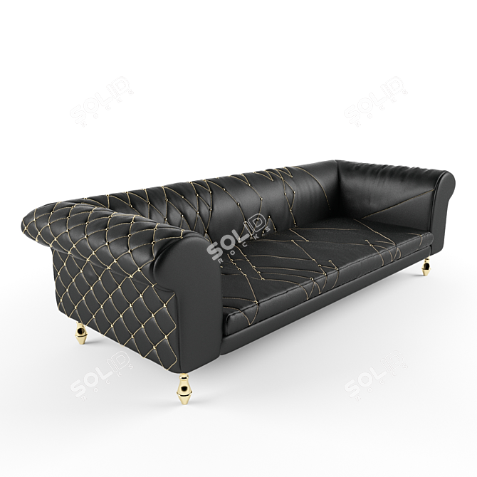 Luxury Zanotta Rich Sofa 3D model image 1