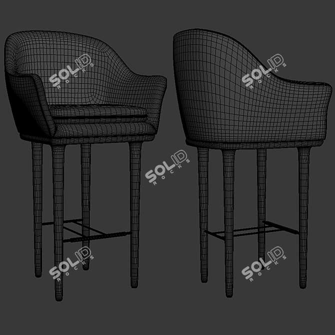 Modern Lunar Bar Chair- Sleek and Stylish Seating 3D model image 2