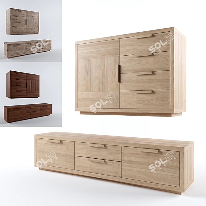 Contemporary Night-Night Chest of Drawers 3D model image 1