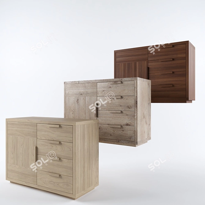 Contemporary Night-Night Chest of Drawers 3D model image 3