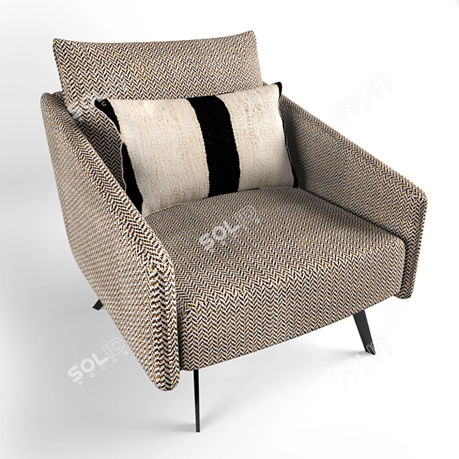 Mediterranean Style Armchair with Light Design 3D model image 2