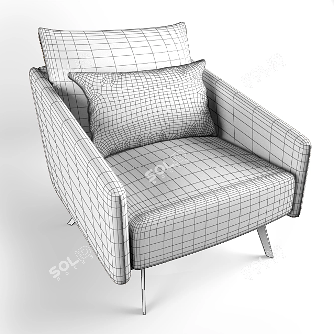 Mediterranean Style Armchair with Light Design 3D model image 3