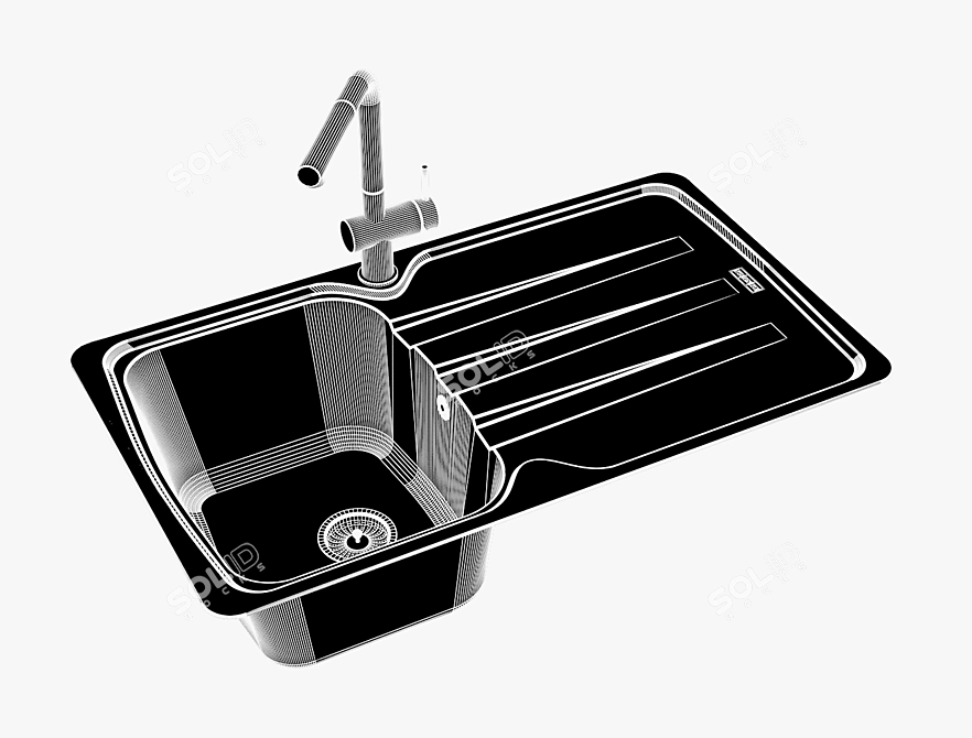 Franke Aneta Sink - Onyx Beauty for Your Kitchen 3D model image 3
