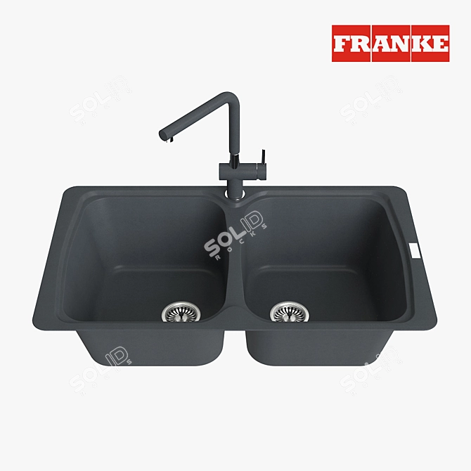 Franke Aneta Sink: Modern Onyx Finish 3D model image 1