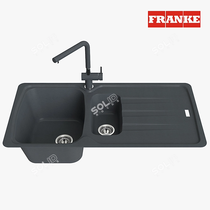 Franke Aneta Sink - Elegant Fragranite Onix 3D model image 1