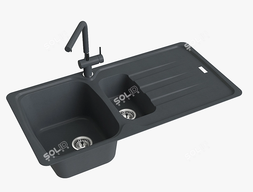 Franke Aneta Sink - Elegant Fragranite Onix 3D model image 2