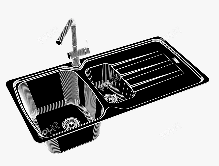 Franke Aneta Sink - Elegant Fragranite Onix 3D model image 3