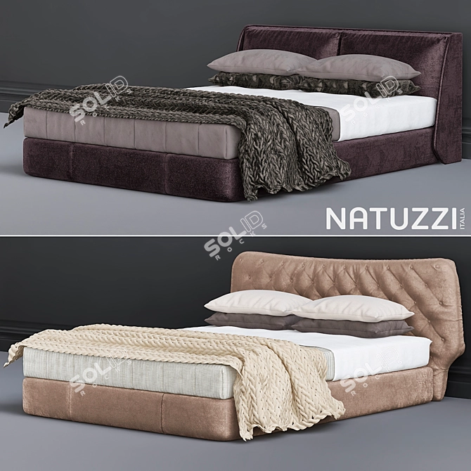 Elegant Natuzzi bedroom furniture 3D model image 1