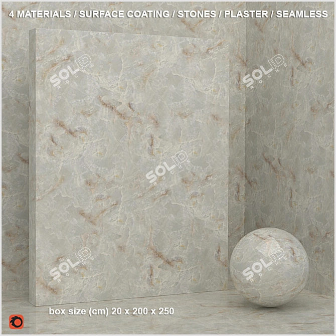 Seamless Stone & Plaster Materials - Set 2 3D model image 1