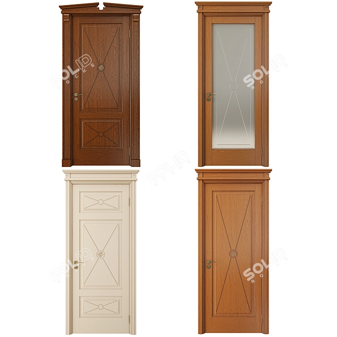 Le Cifre Classic Wooden Doors 3D model image 1