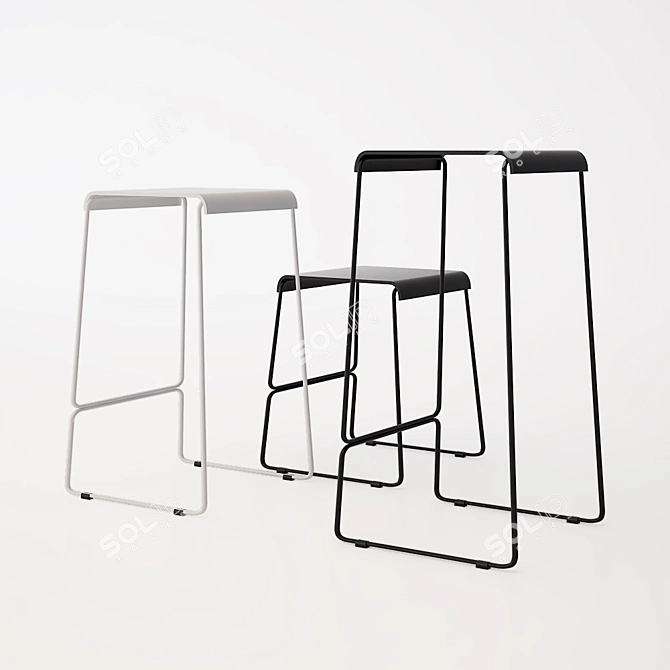 Urban Industrial Wire Barstool 3D model image 2