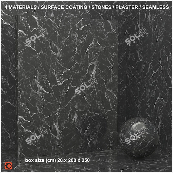 Seamless Stone and Plaster Set 3D model image 1