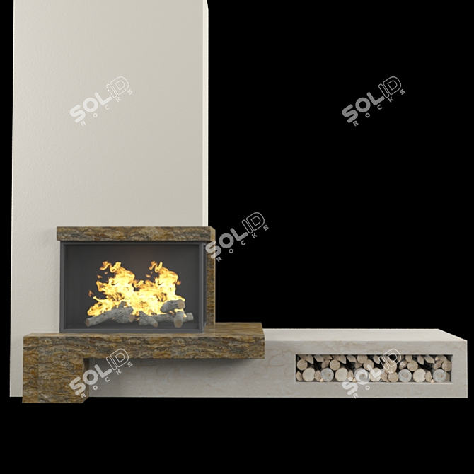 Modern Style Fireplace 3D model image 2