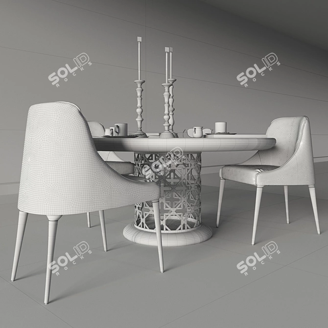 Elegant Italian Furniture Set 3D model image 3